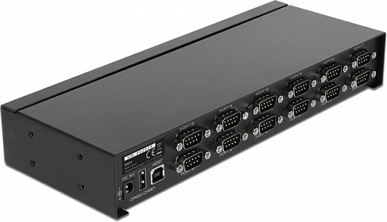 Hub serik DeLOCK USB 2.0 në 12x RS-232, metal, mbrojtje nga mbitensioni, i zi