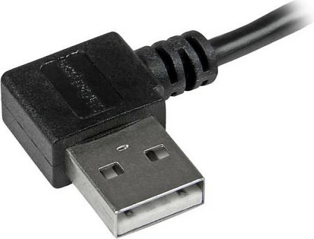 Kabllo Micro-USB StarTech, USB-A në Micro-USB B, 1m, konektorë me kënd, e zezë