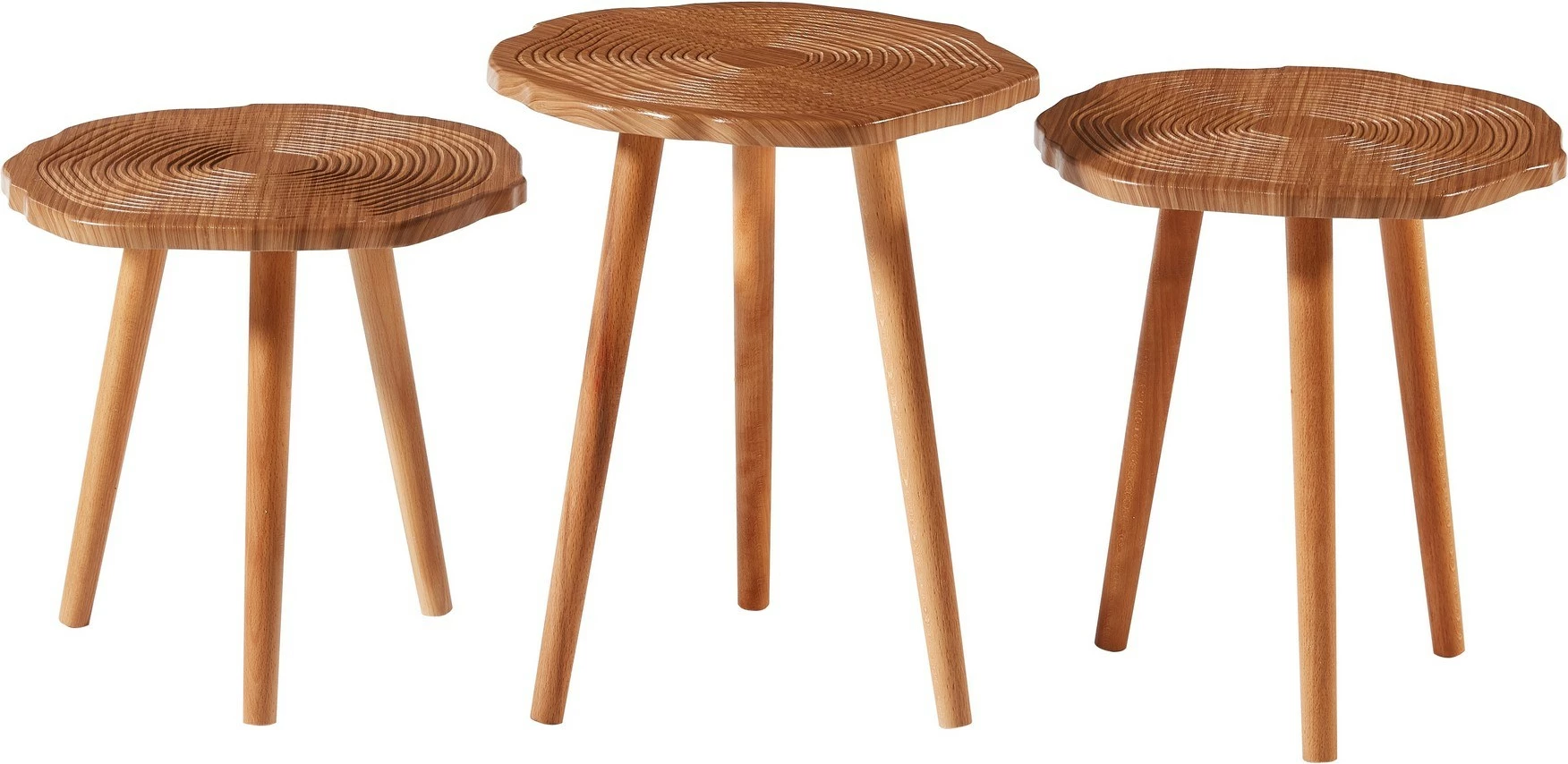 Set tavolinash ndihmëse TUVAL 048, 3 copë, ngjyrë arre