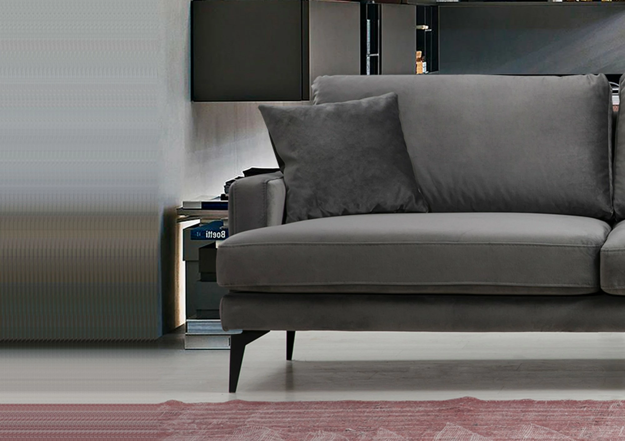 Divan treshe, ngjyrë gri, Atelier del Sofa, Papira 3 vendesh