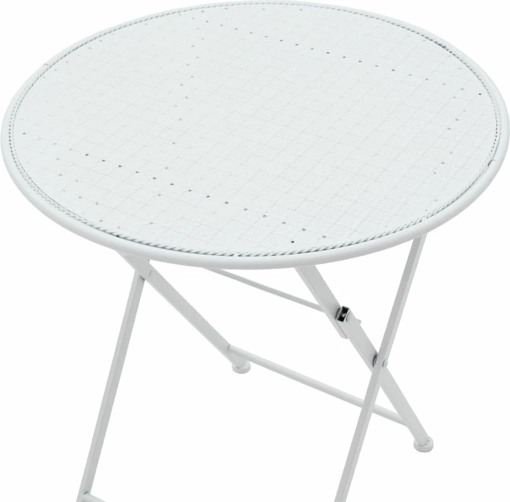 Set tavoline me karrige për terasë, metal i bardhë, Walen, 3 copë