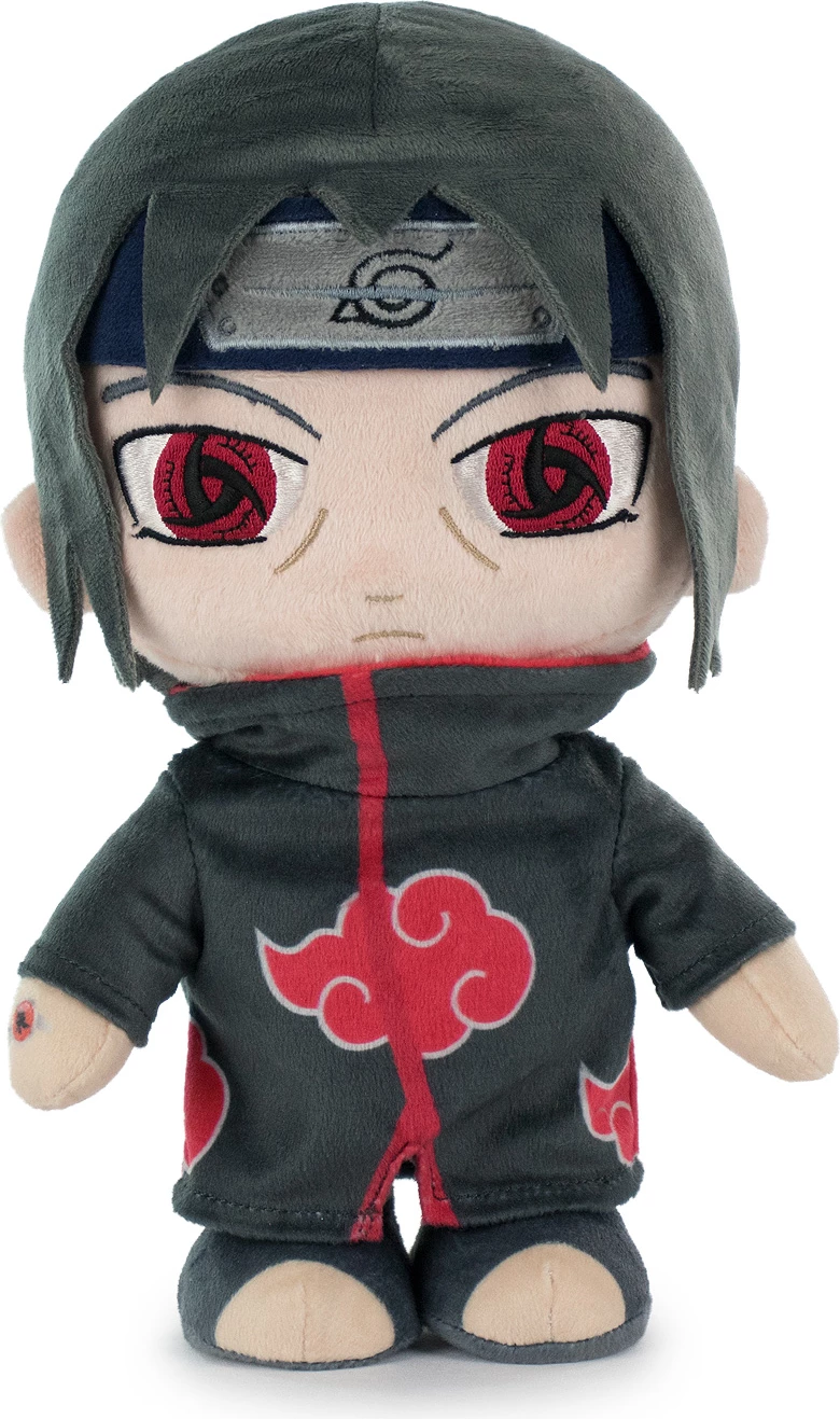 Lodër pelushi Barrado Naruto Itachi, e licencuar zyrtarisht, e butë, figurë anime, e zezë/kuqe