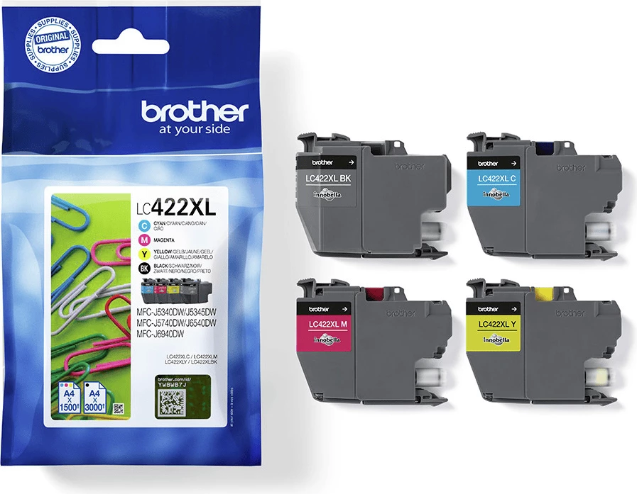 Set kartutxhesh boje Brother LC-422XLVAL XL, e zezë/cyan/magenta/e verdhë, set 4 copë
