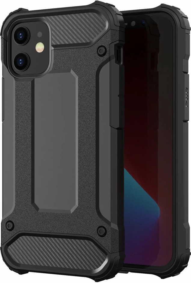 Mbështjellës Hybrid Armor Hurtel për iPhone 12 Pro Max, i zi
