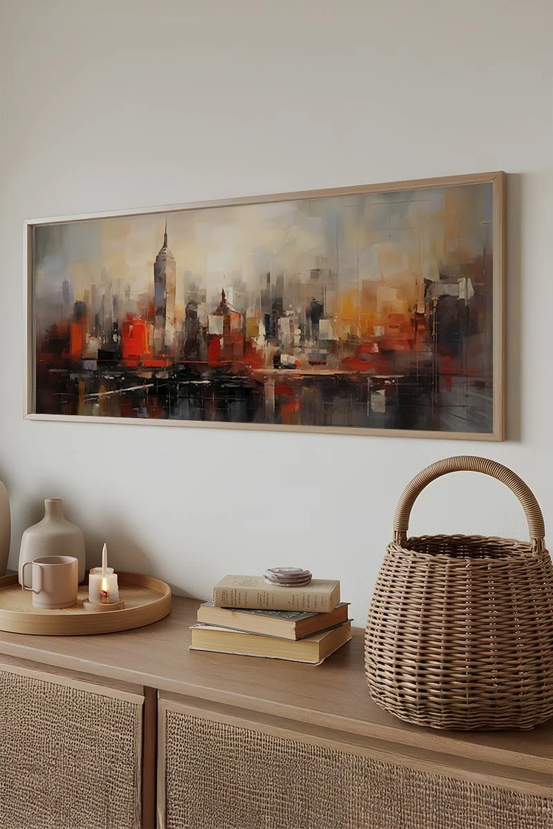 Pikturë dekorative me kornizë, Wallity, shumëngjyrëshe, Artsmdfyty18-3370, 33x70cm