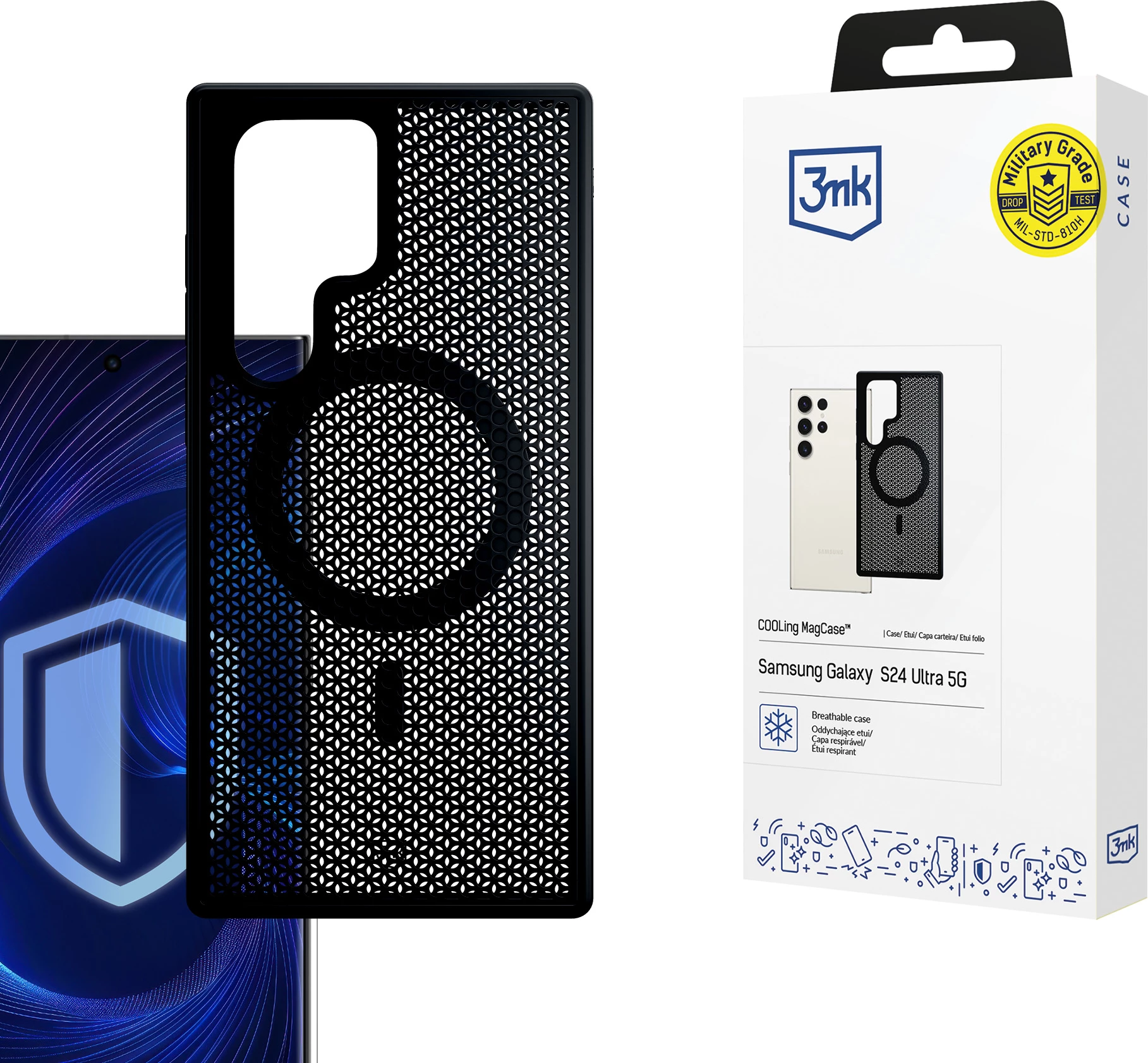 Mbështjellës 3mk COOLing MagCase për Samsung Galaxy S24 Ultra, i zi