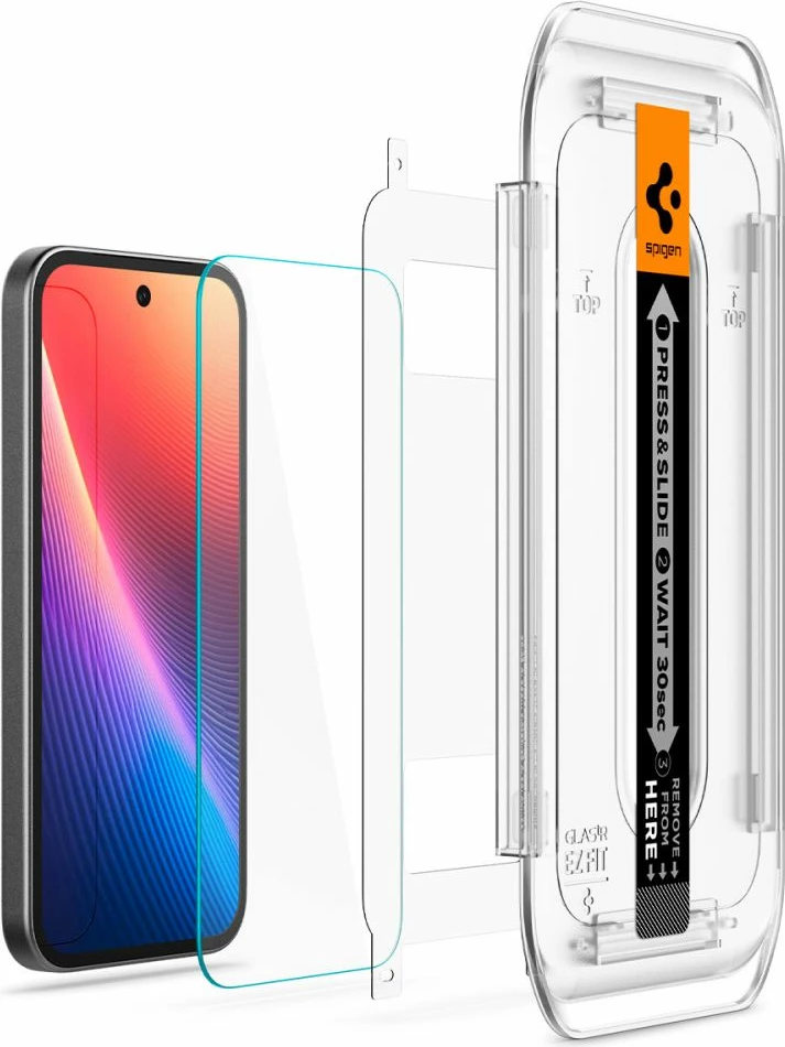 Mbrojtës ekrani Spigen Glas.TR EZ Fit për Google Pixel 9A, 2 copë, Transparent