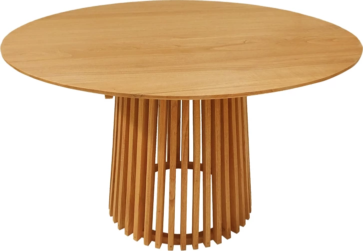 Tavolinë me karrige Elaiza-Kenda 5 pjesë dru teak, ngjyrë natyrale-bezhë, D120x75cm