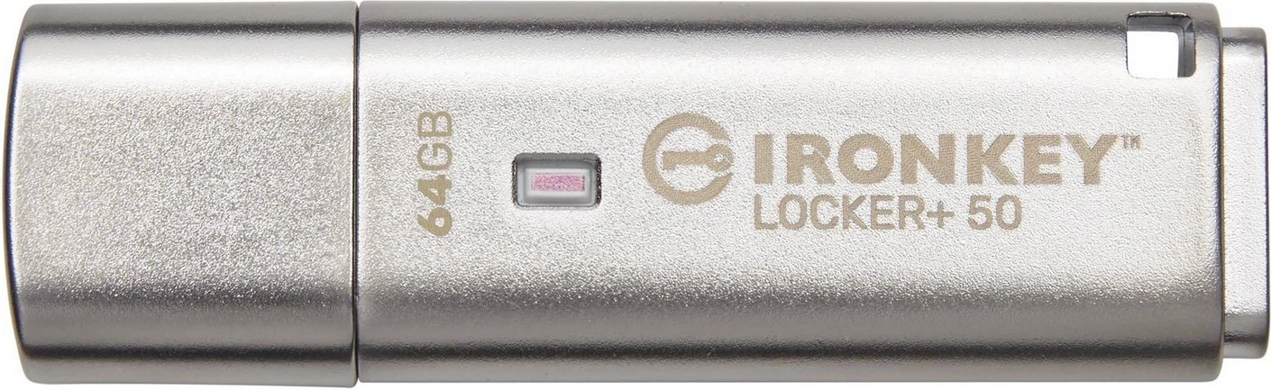 USB Kingston IronKey Locker+ 50, 64GB, argjend
