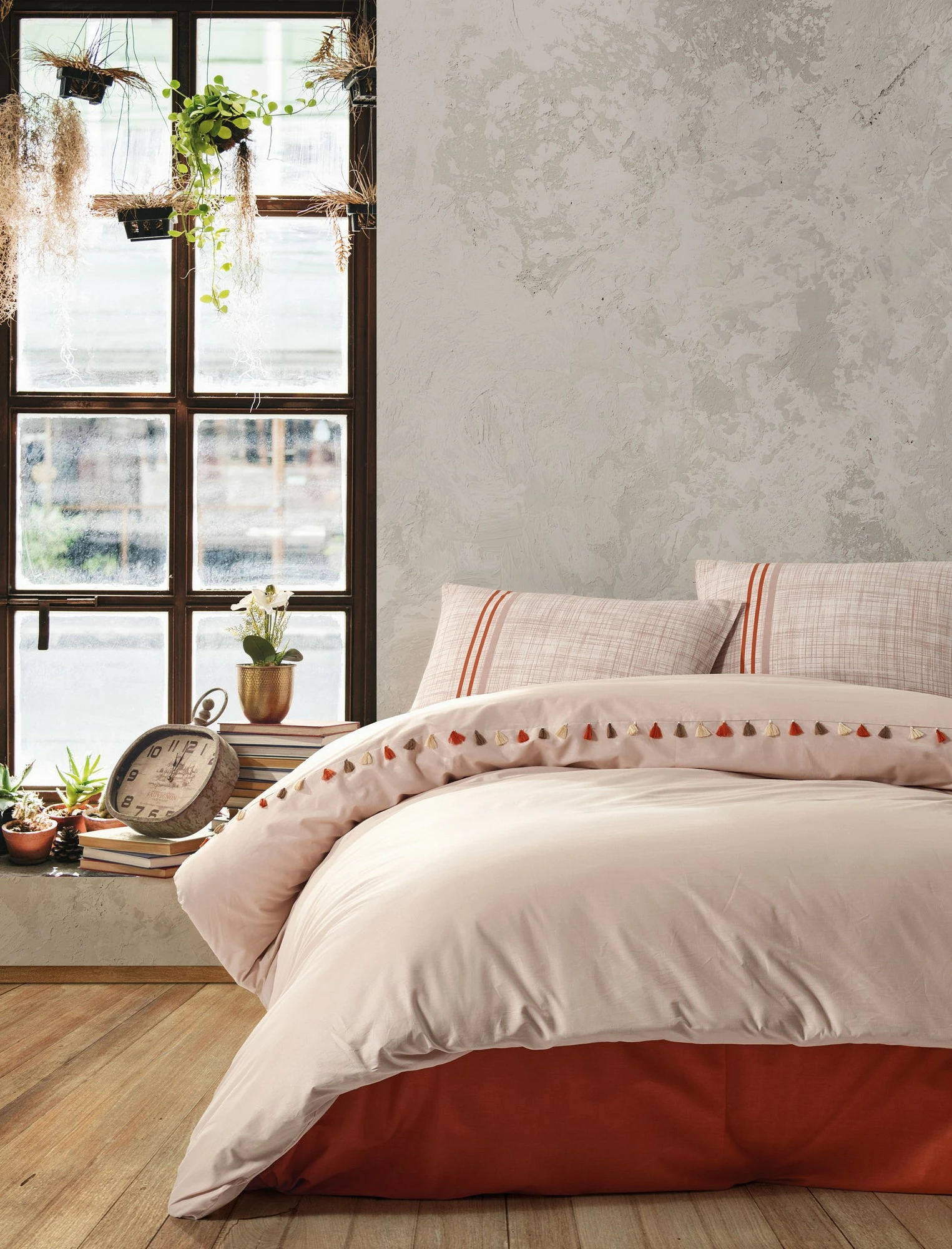 Set mbulesë për jorgan dopio Ranforce, L'essentiel, Merri, bezhë, kuqe tullë, mink