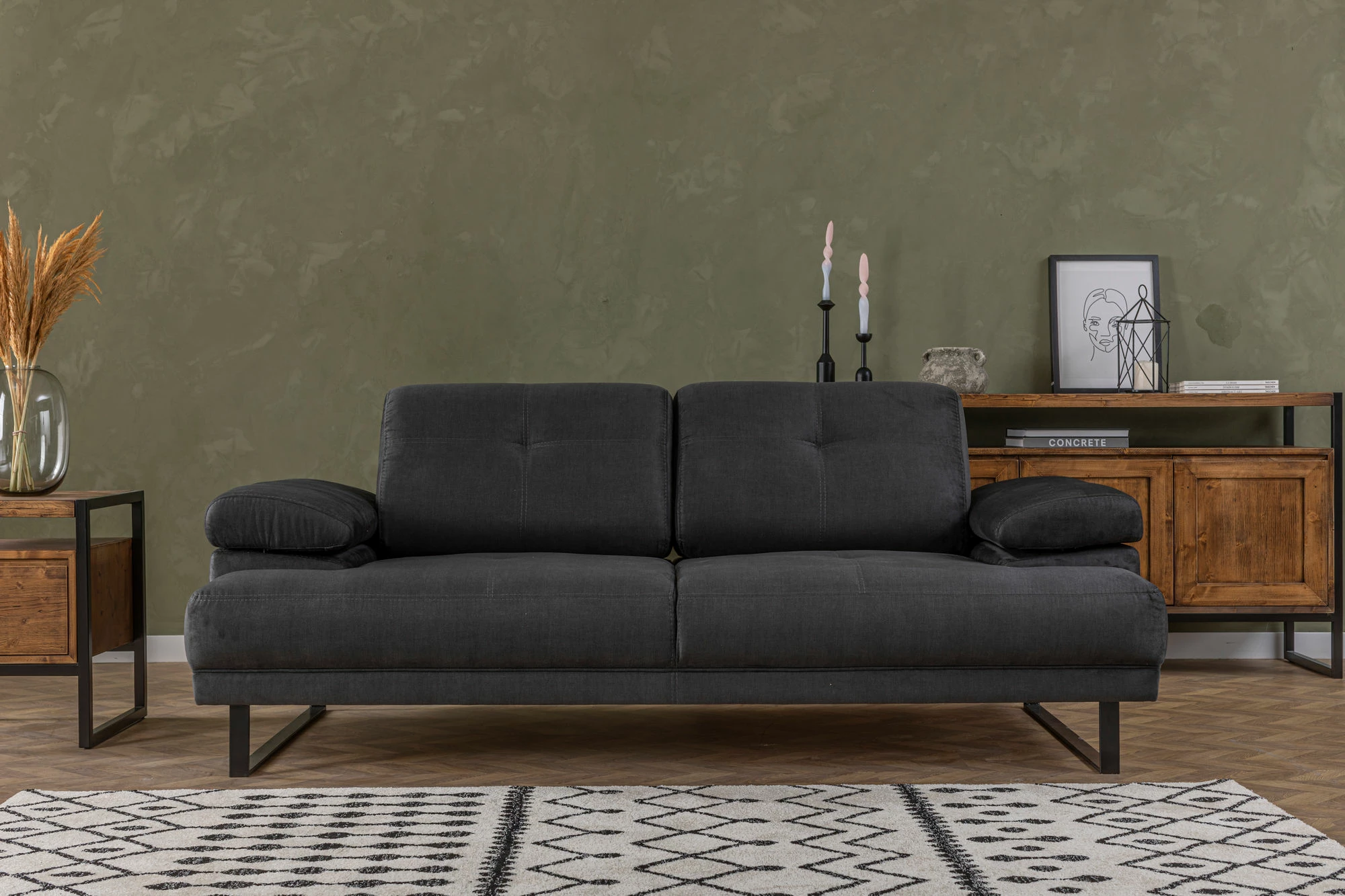 Krevat-sofë dy ulëse, Atelier del Sofa, Mustang, antracit
