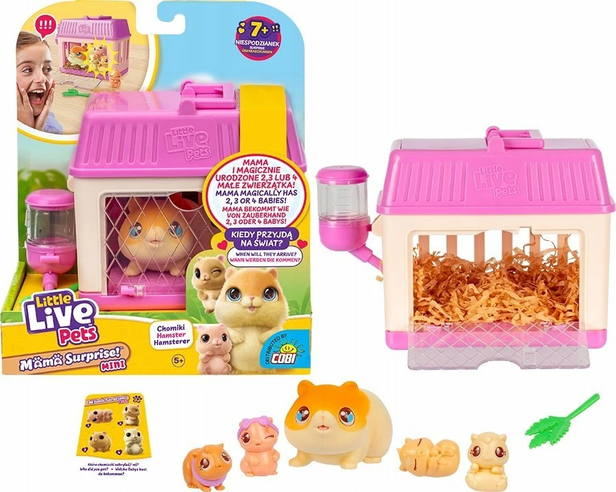 Set lodër interaktive Cobi Little Live Pets Mama Surprise Mini Hamster MO-26626, për 5+ vjeç, ngjyra miks