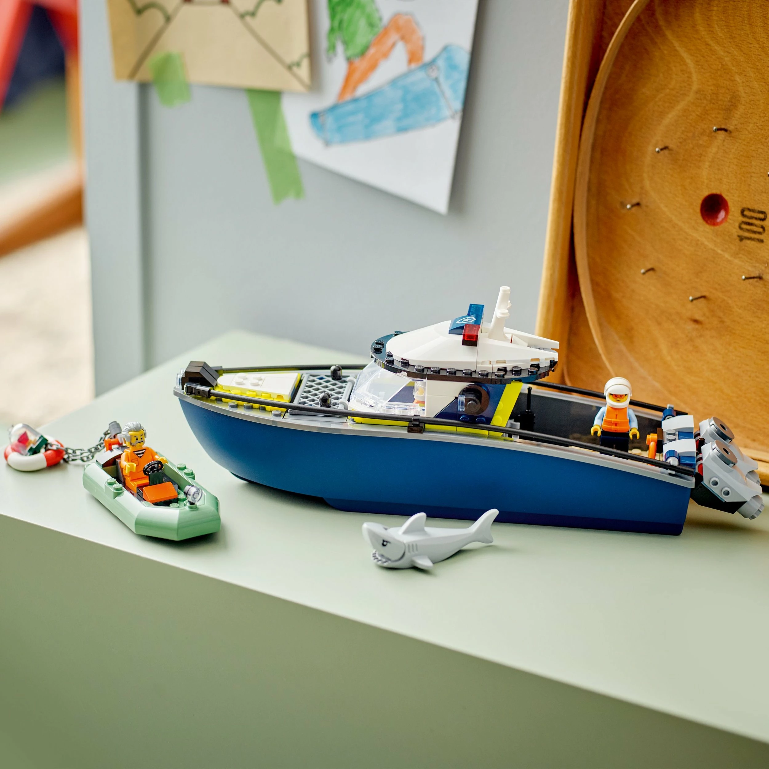 Set konstruktimi LEGO City Police Boat Chase 60456, 264 copë, 6+