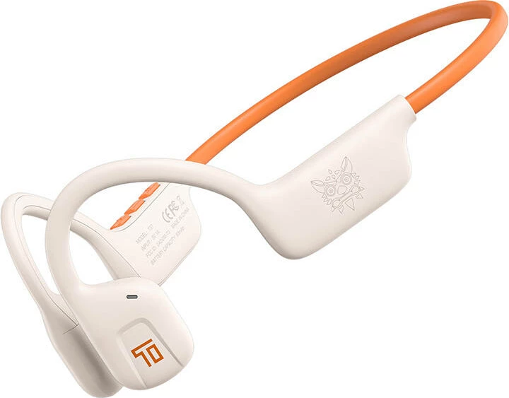 Kufje TWS ONIKUMA T37, pa tela, Air Conduction, Bluetooth 5.3, Bardhë/Portokalli