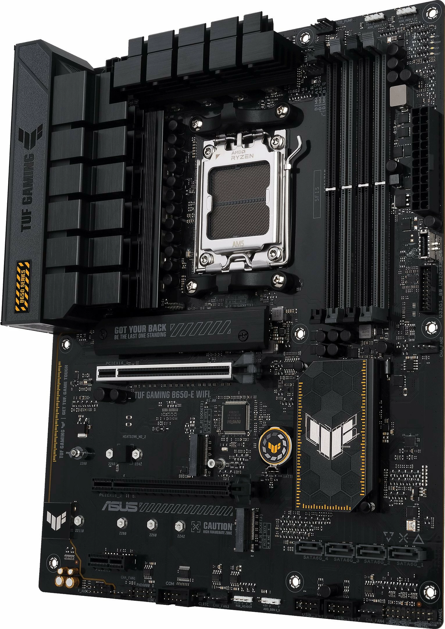 Pllakë amë Asus TUF GAMING B650-E WIFI AM5, ATX, DDR5, Wi‑Fi 6E, Bluetooth, 2.5GbE, e zezë