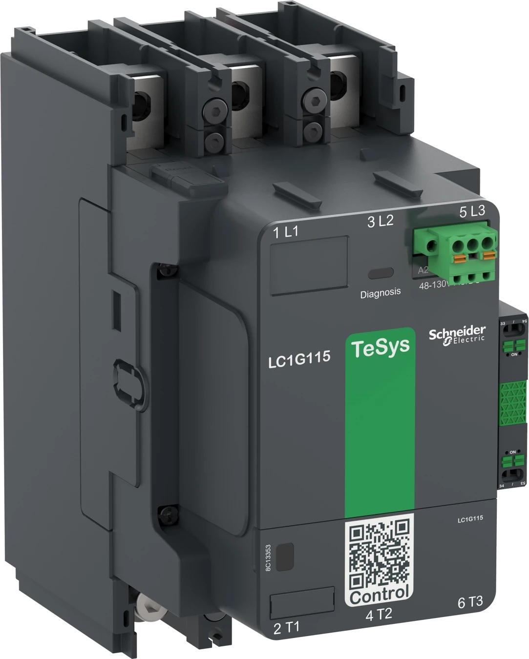 Kontaktor Schneider Electric LC1G185KUEN – 110 kW, bobinë 100–250 V AC/DC