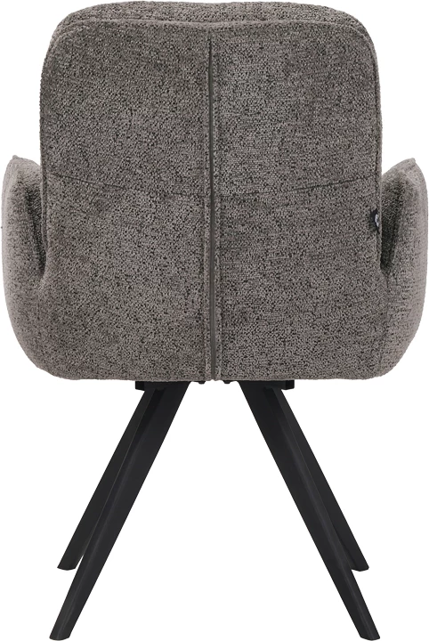 Karrige rrotulluese Novo, stof bouclé antracit, këmbë metalike të zeza, 65.5x60x90cm, set prej 2 copash
