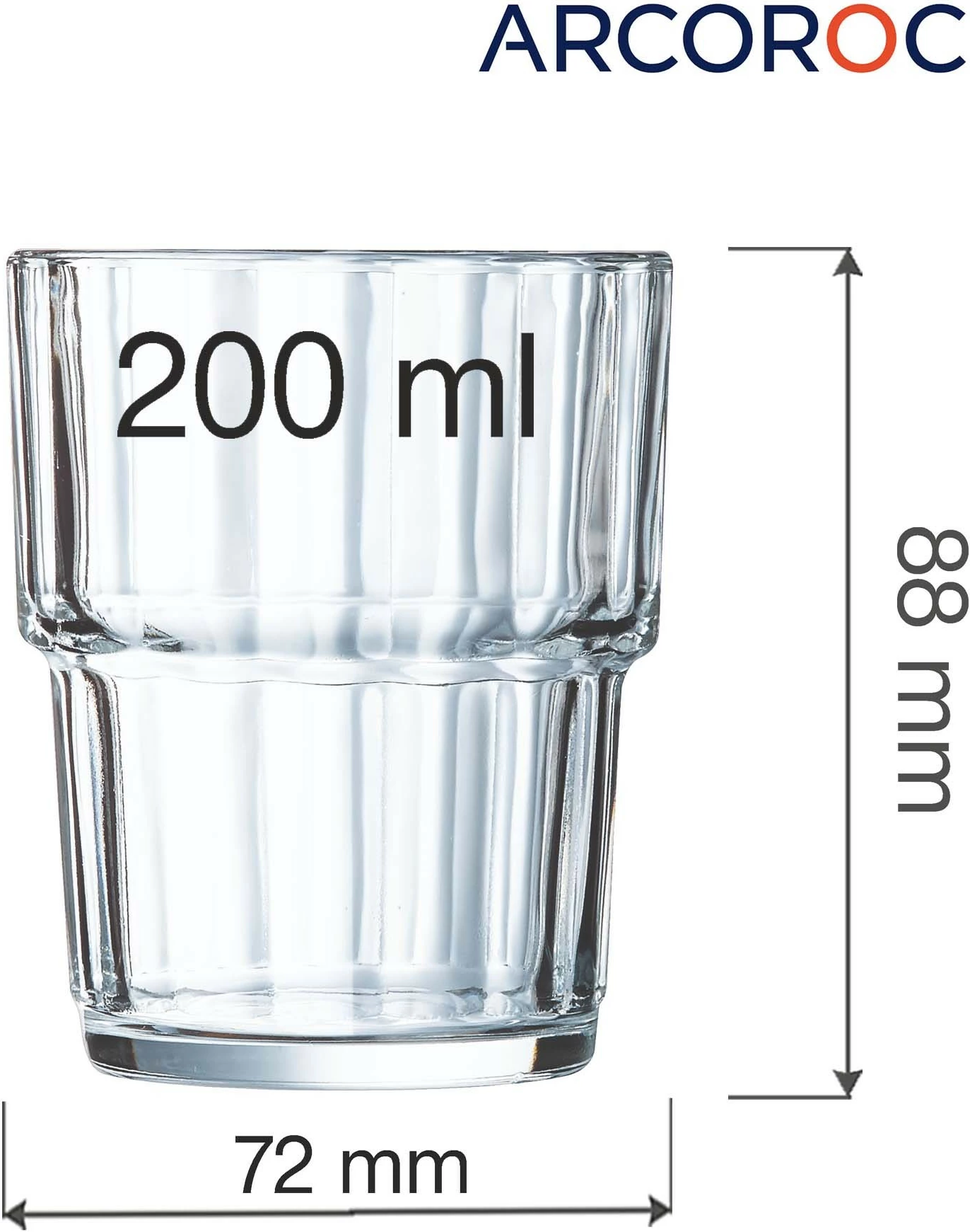 Gotë lowball Arcoroc Norvegia 200 ml, transparente, set 6 copë