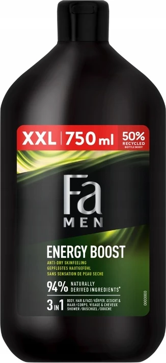 Xhel dushi për meshkuj Fa Men Sport Energy Boost Guarana dhe Ginseng, 750ml