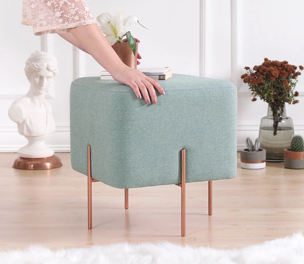 Puf Atelier del Sofa, ngjyrë jeshile deti, 40x42x40 cm