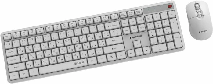 Tastierë me maus wireless Gembird Silent Key Pro Business, të bardha, set