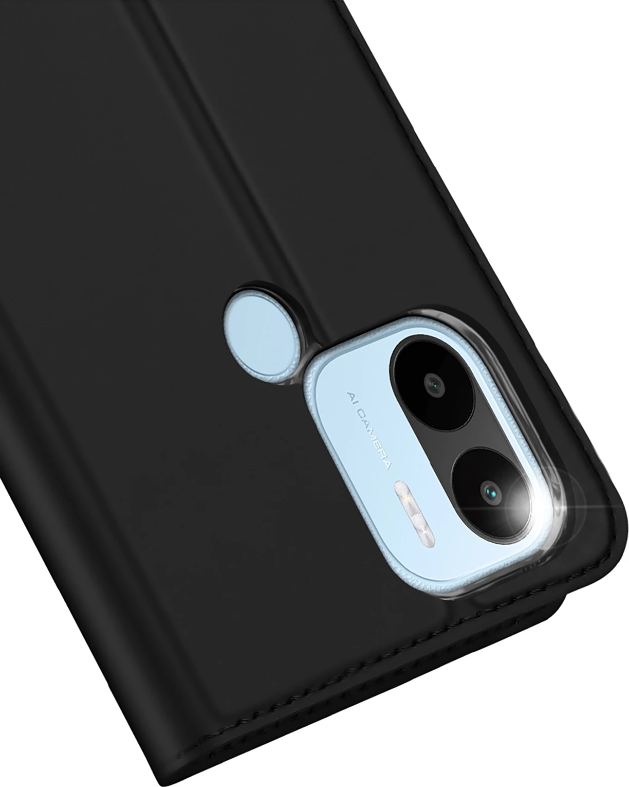 Mbështjellës Dux Ducis Skin Pro për Xiaomi Redmi A1+, me kapak, xhep kartelash dhe stand, e zezë