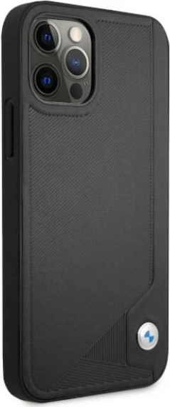 Mbështjellës BMW BMHCP12MRCDPK për iPhone 12/12 Pro, 6.1", lëkurë sintetike, i zi