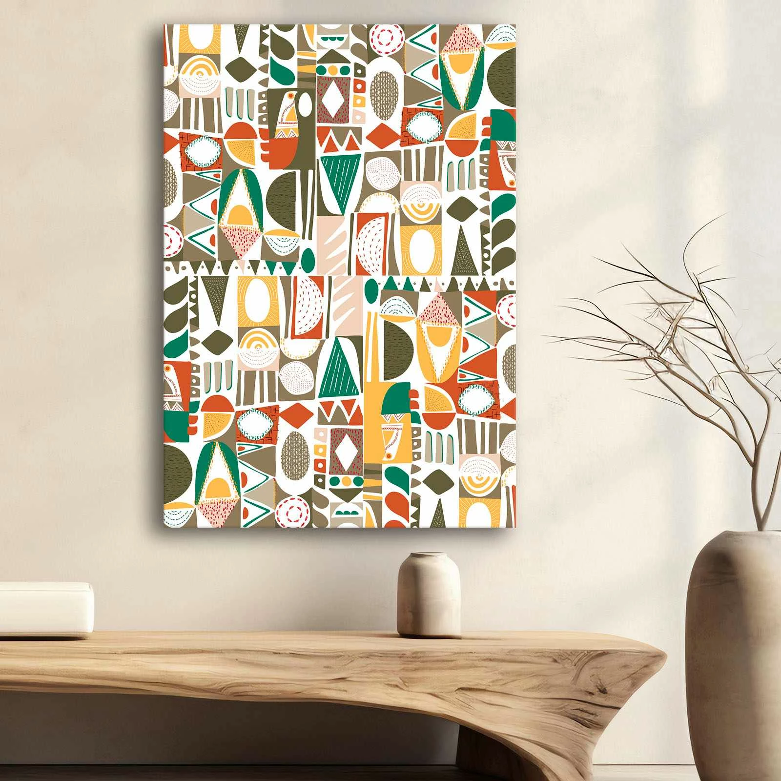 Pikturë dekorative në kanavacë, shumëngjyrëshe, Wallity, 70x100cm, Wabisabi-011