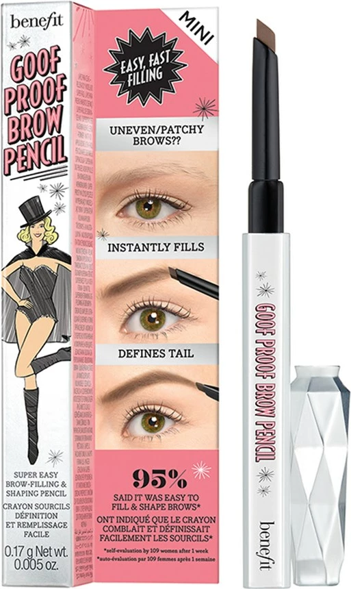 Laps për vetulla Benefit Goof Proof Brow Pencil Mini 3 Warm Light Brown për femra 0.17g