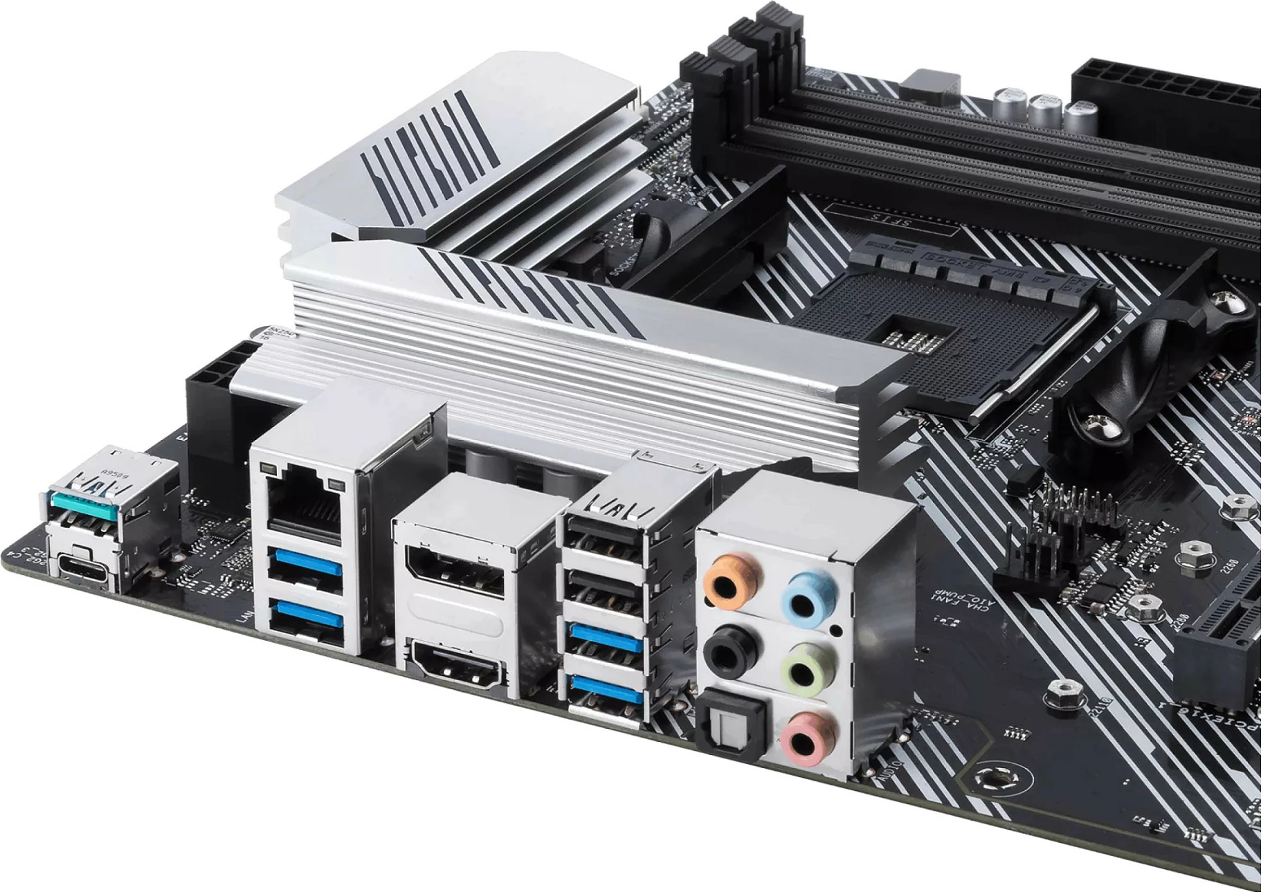 Pllakë amë ASUS PRIME B550-PLUS, Socket AM4, DDR4-SDRAM, 128 GB, E zezë dhe argjend