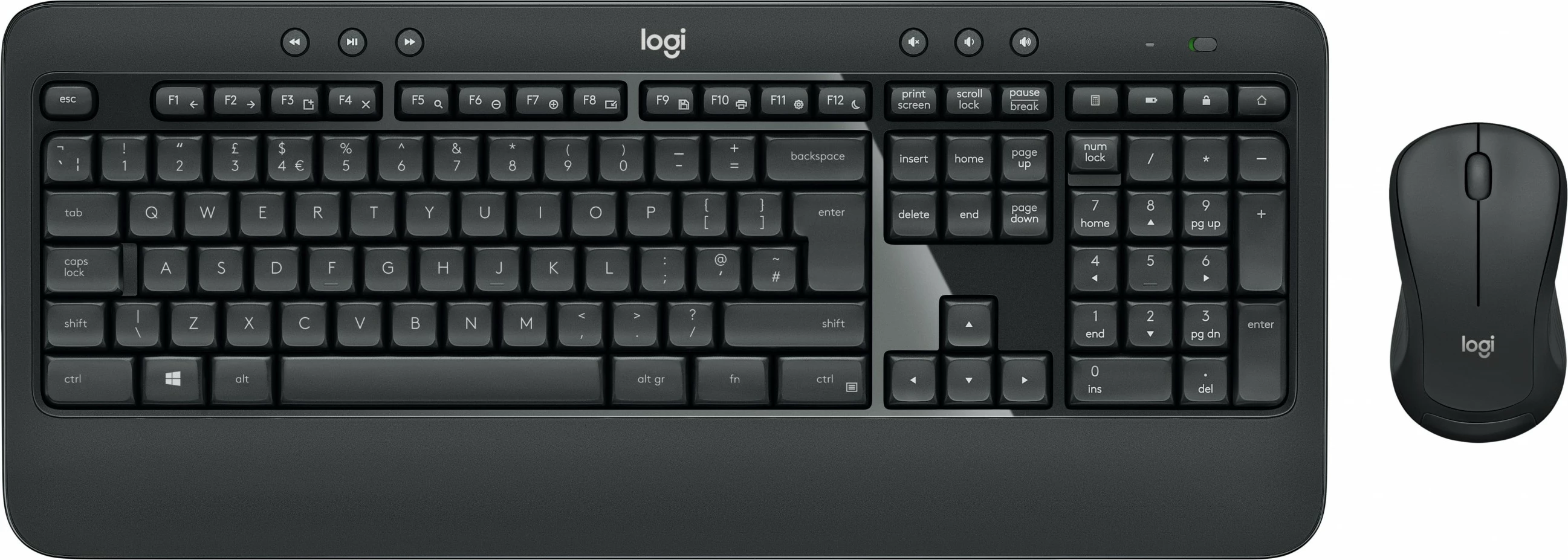 Set tastierë me maus Logitech MK540 Advanced, wireless, USB, membrane, QWERTY, zi/bardhë