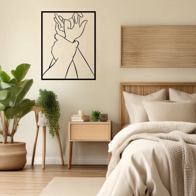 Dekor muri Handia, metal i zi, 40x1.5x50cm