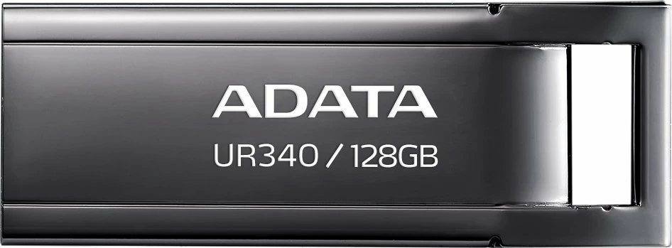 USB flash drive ADATA UR340 128 GB USB 3.2 Gen 1, pa kapak, metal, e zezë