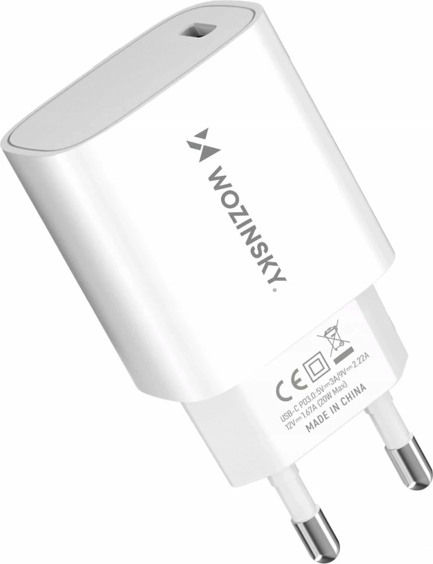 Karikues rrjeti Wozinsky WGWCCW 20W USB-C/USB-A, 2 porta, i bardhë