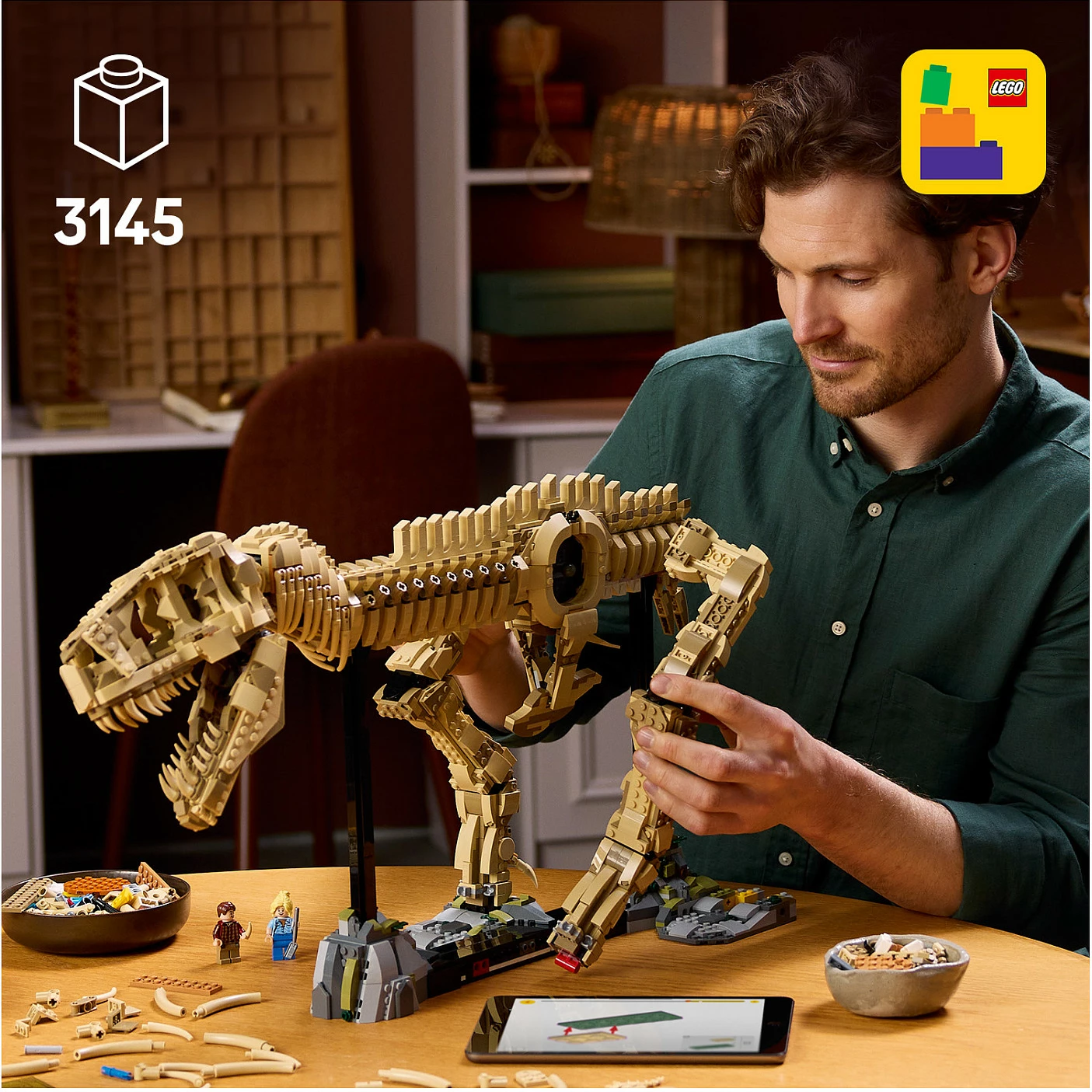 Set ndërtimi LEGO Jurassic World 76968 Dinosaur Fossils: Tyrannosaurus Rex, 3145 copë, Shumëngjyrësh