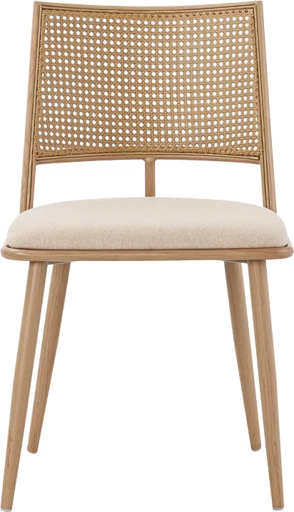 Karrige Giulia pe rattan, pëlhurë bezhë-metal natyral 49x52x80cm