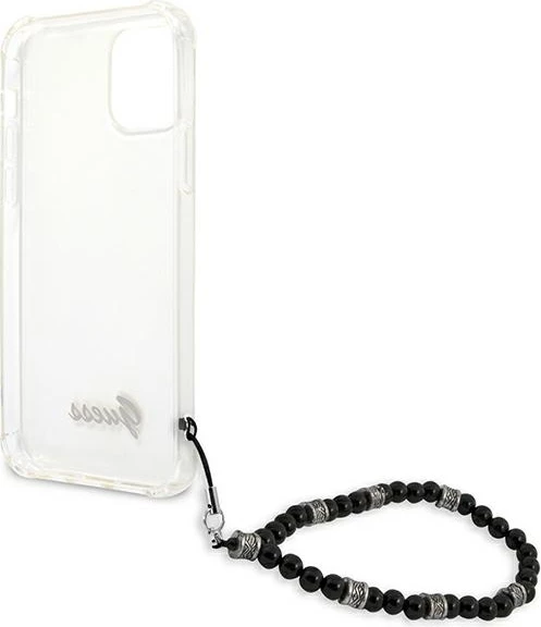 Mbështjellës Guess GUHCP12MKPSBK për iPhone 12/12 Pro 6.1", Transparent, me varëse Black Pearl