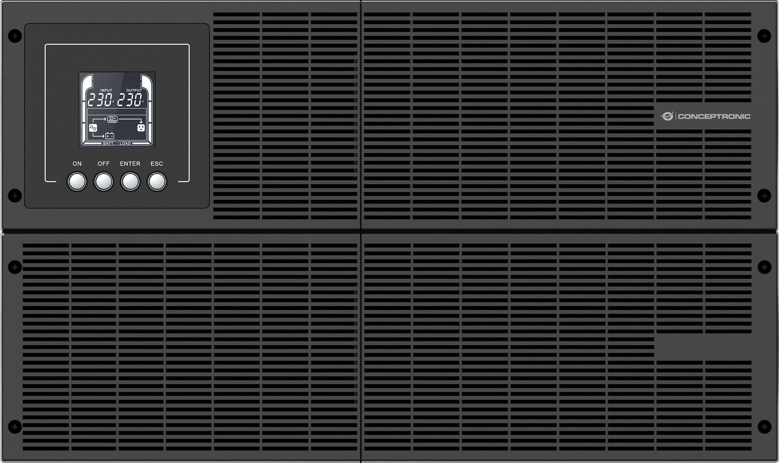 UPS online Conceptronic ZEUS51E6K, 6000VA/6000W, Rack/Tower, valë sinusoidale, e zezë