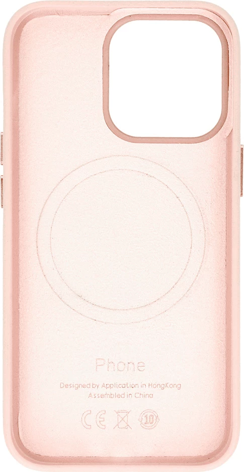 Mbështjellës ONASI 16881 MagSafe për iPhone 14 Pro, lëkurë + silikon, rozë