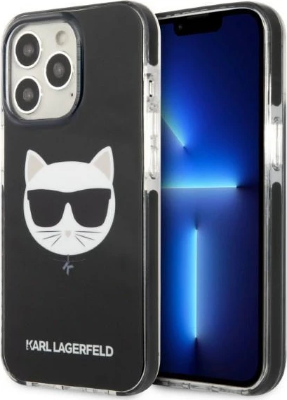 Mbështjellës Karl Lagerfeld Choupette Head për iPhone 13/13 Pro, 6.1", i zi