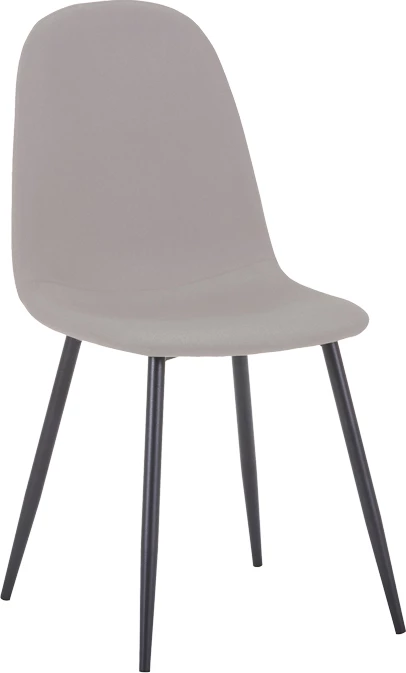 Karrige Bella, ngjyrë gri e lehtë, këmbë metalike të zeza, 43x52x88cm, set prej 2 copë