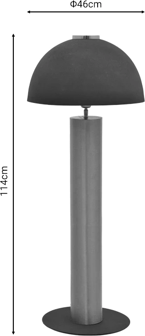 Llambë dyshemeje Cableler Inart E27 metal i zi D46x114cm