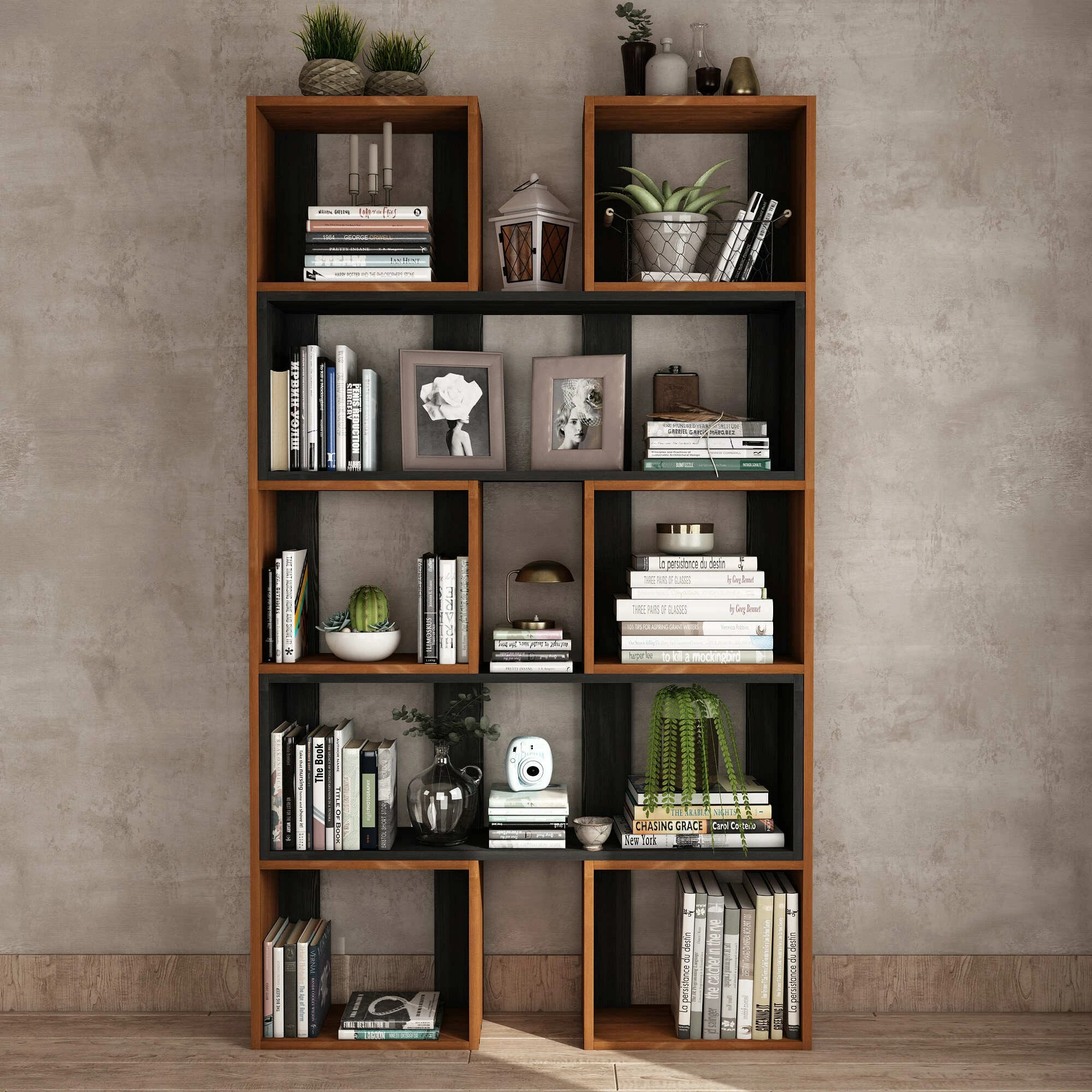 Raft librash Skye Decor, ngjyrë teak, CPT6012-200