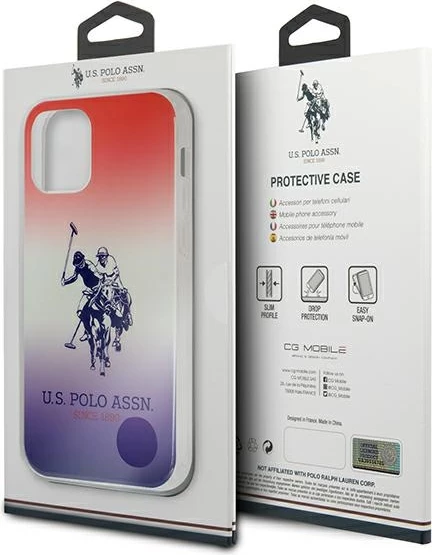 Mbështjellës U.S. Polo Assn. USHCP12LPCDGBR për iPhone 12 Pro Max, Gradient, Kuqe/Blu