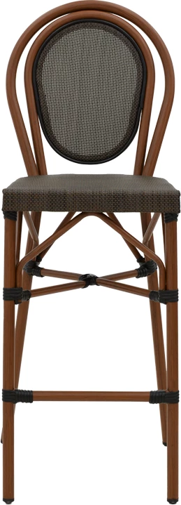 Karrige për bar Dezyan, ngjyrë arre, alumini-gri, 41.5x53.5x116cm