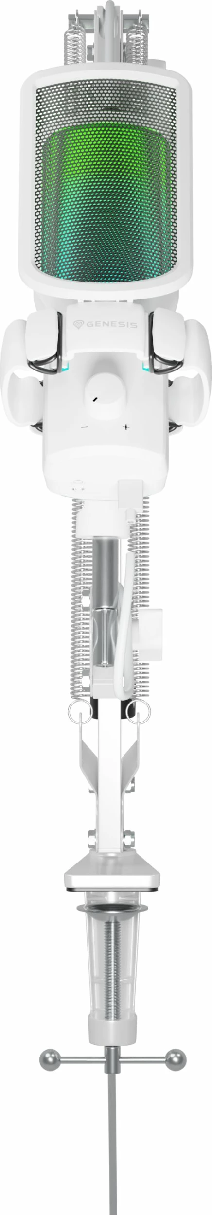 Mikrofon kondensator GENESIS Radium 251 (NGM-2355) USB-C, kardioid, RGB, set me krah dhe pop filter, i bardhë