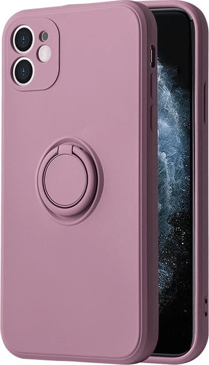 Mbështjellës silikoni me unazë ONASI 17624 për Xiaomi Redmi 10 4G, mbrojtje kamere, pllakë metalike magnetike, vjollcë