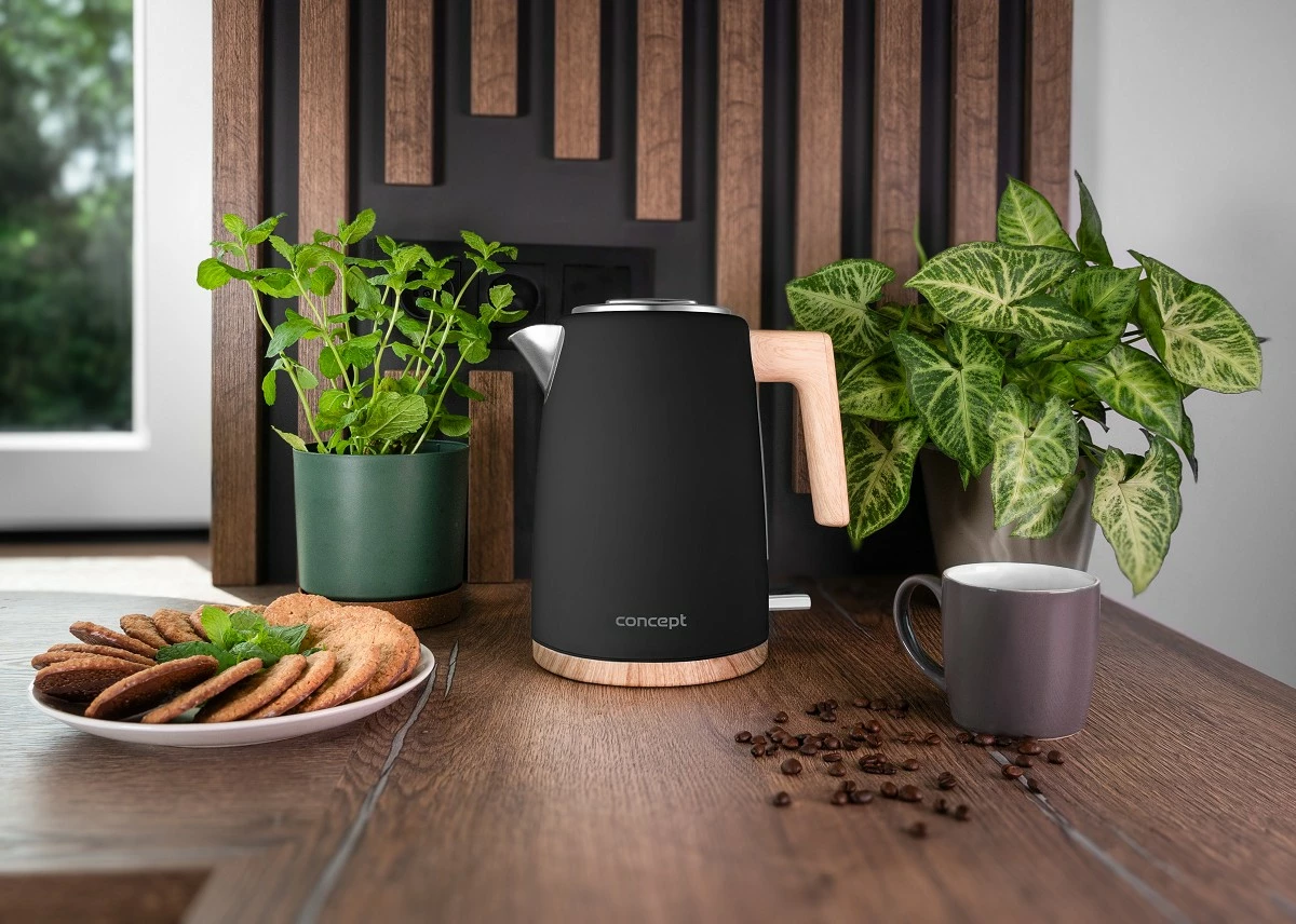 Zierës uji elektrik Concept RK3316 1.7 L 2200 W i zi/imitim druri