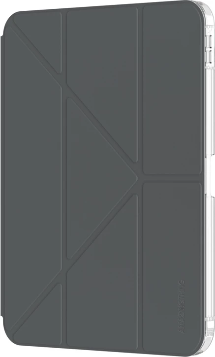 Mbështjellës tablet AmazingThing Minimal Case për iPad Air 11" M3 (2025), kapak folio me qëndrim, mbajtës Apple Pencil, panel i pasmë transparent, i zi