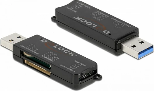 Lexues kartelash DeLOCK SuperSpeed USB 3.2 Gen 1 Type-A, SD/microSD/MS, 5 Gbit/s, i zi